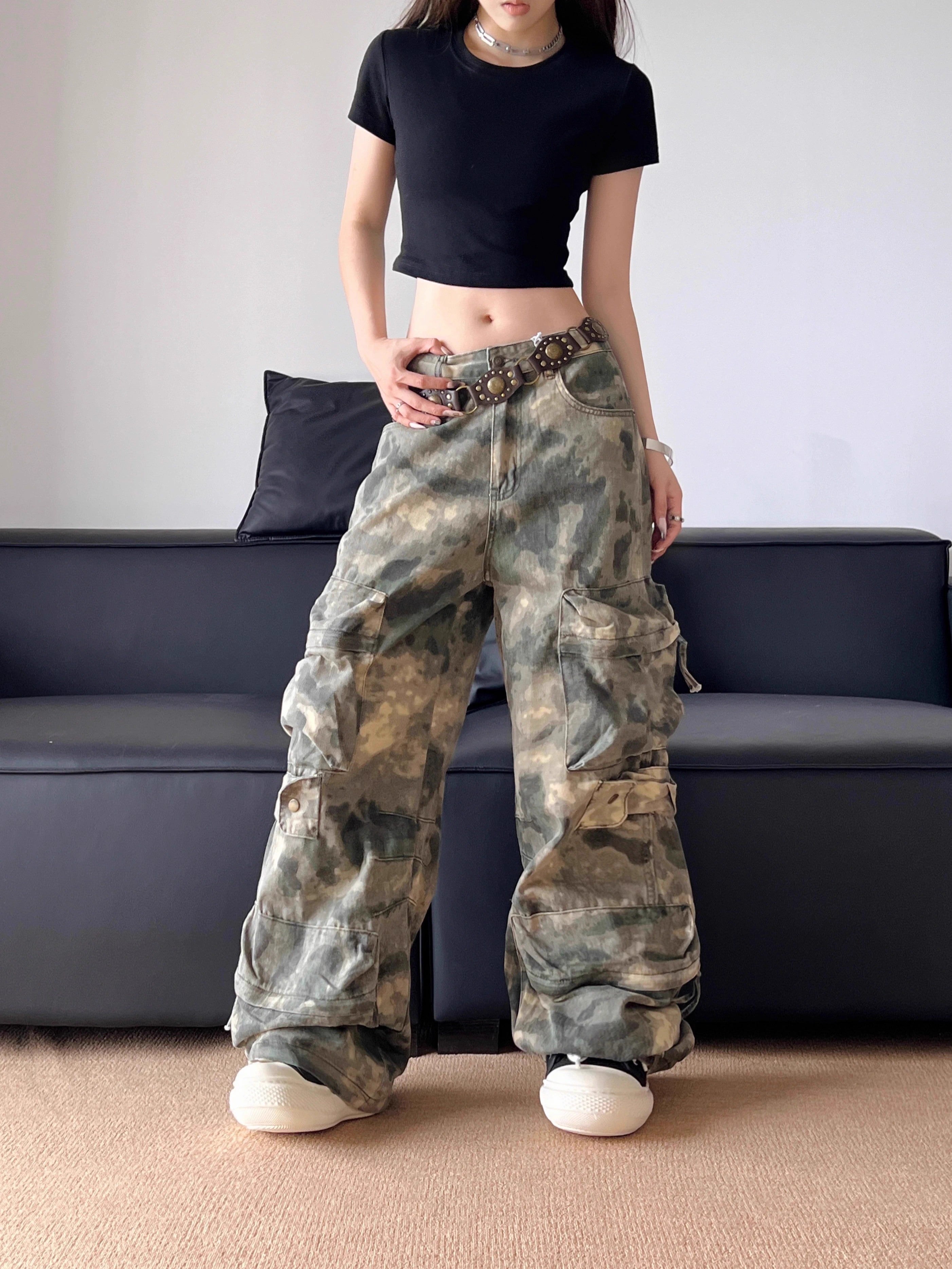 American Retro Camouflage Cargo Pants