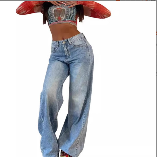 Retro High Waist Wide Leg Women's Jeans