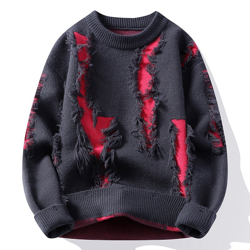 Mens Sweater Casual Loose Fit Knitwear