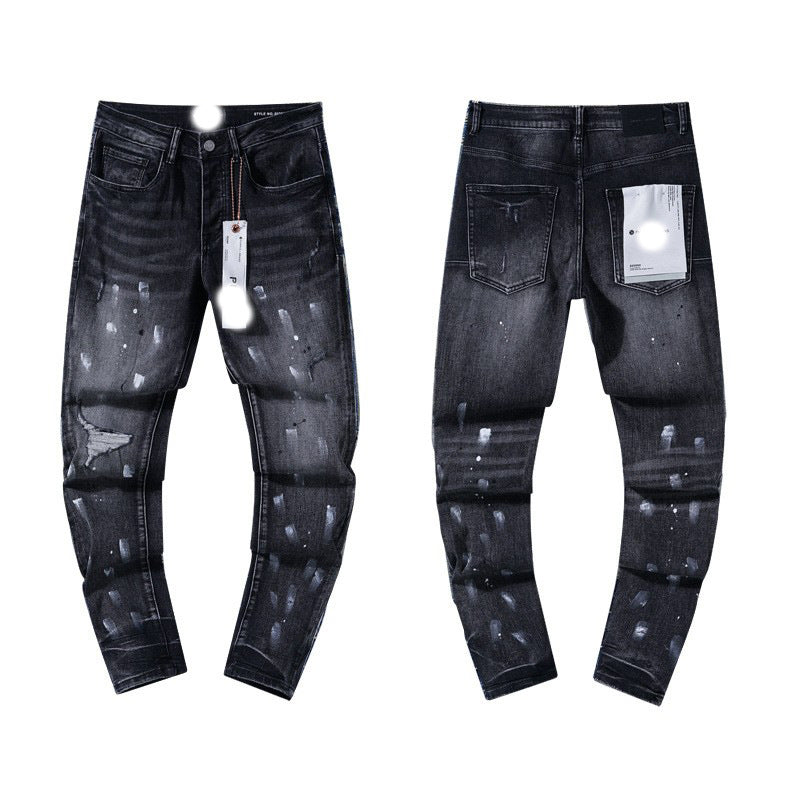 Men's Slim Fit Distressed Cotton Jeans