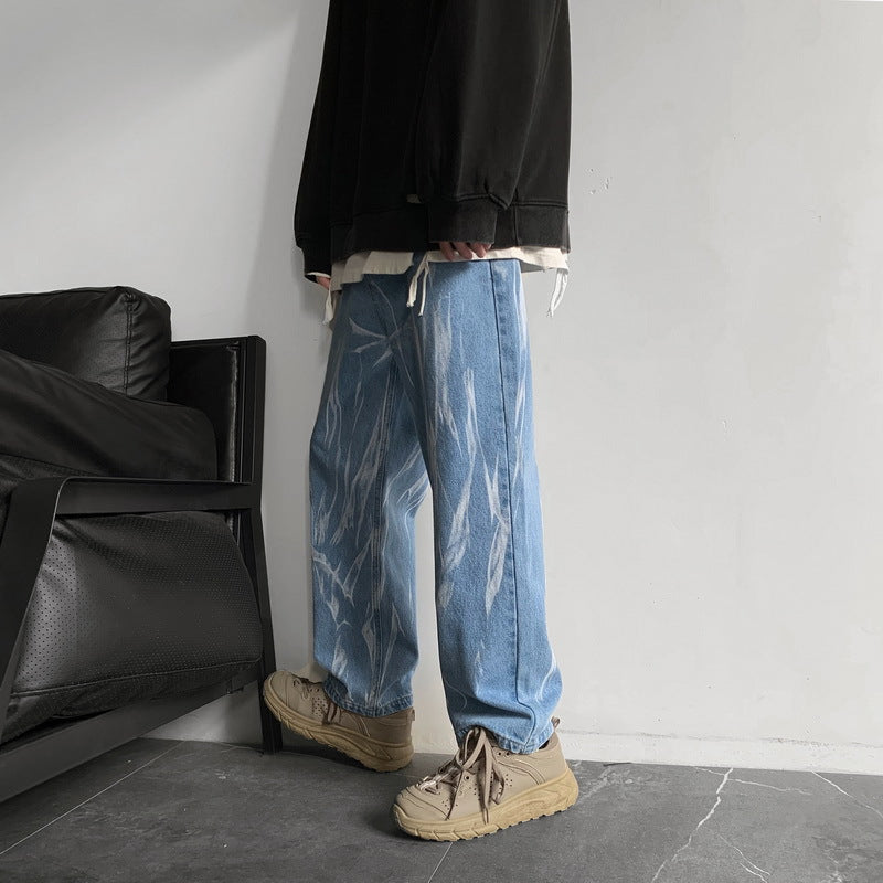 Hip-hop Tie-dye Baggy Jeans for Men