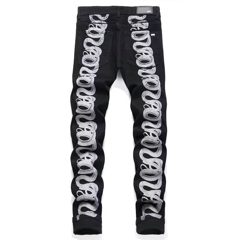 Amiri Straight-leg patchwork embroidered jeans