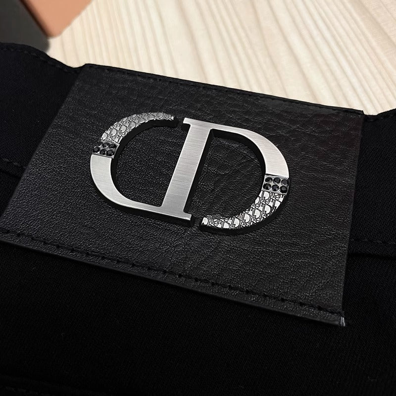 Men's Embroidered Slim-Fit Stretch Jeans