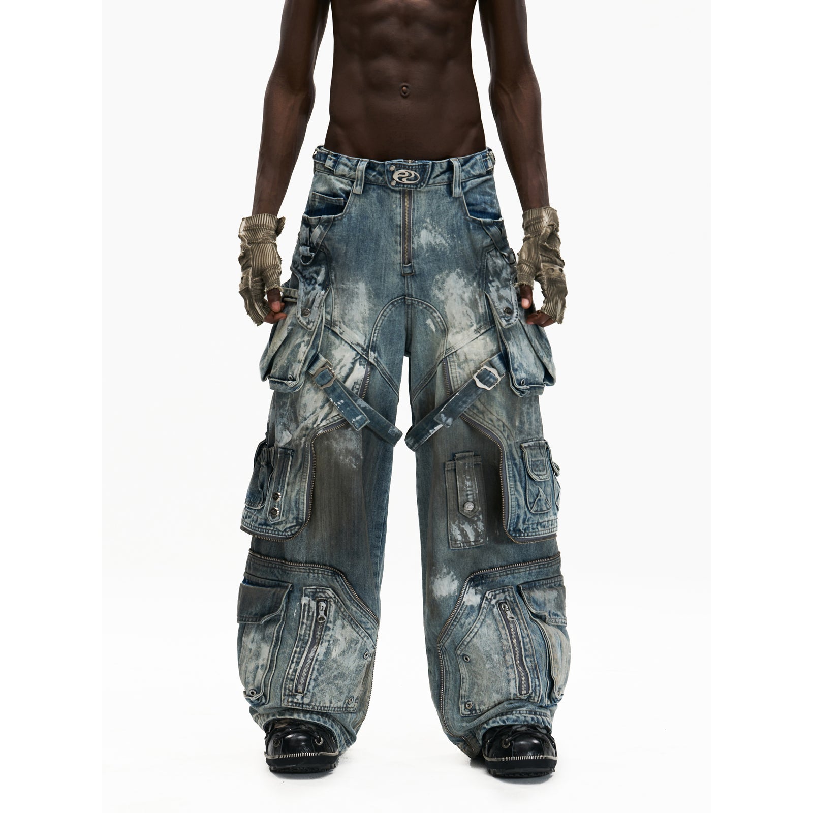 Trendy graffiti and stained Doodle jeans