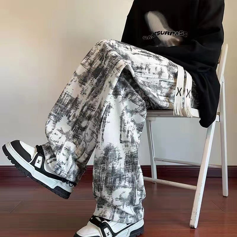 Men's Tie-Dye Wide-Leg Casual Pants