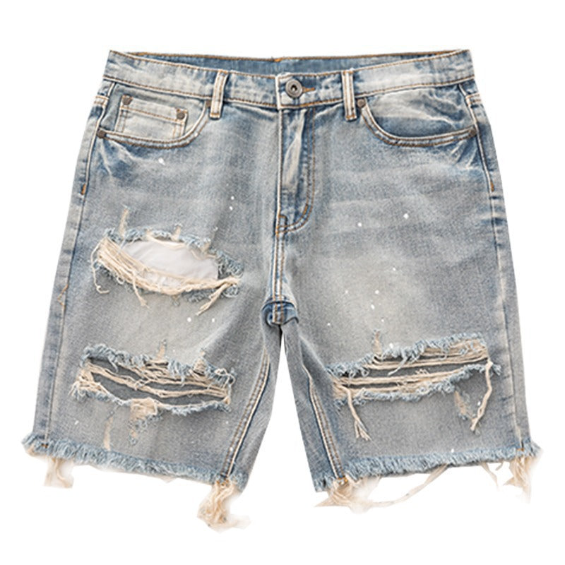 Retro Ripped Denim Shorts