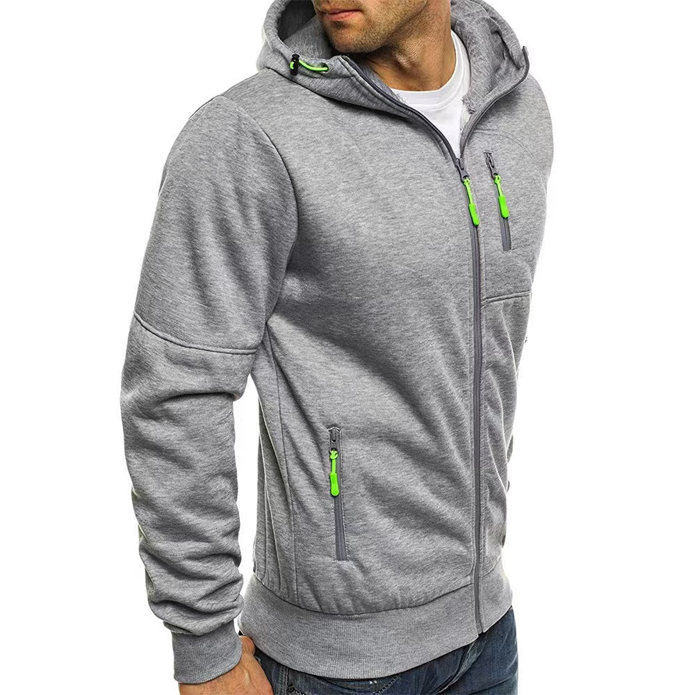 Men's Fleece-Lined Hooded Zipper Sweater