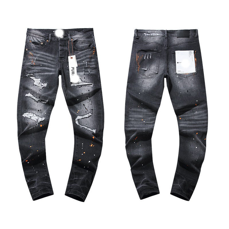 Men's Slim Fit Distressed Cotton Jeans