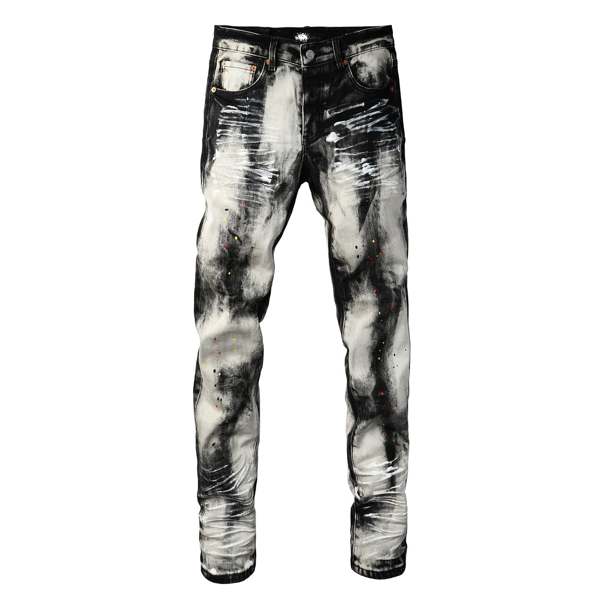 Casual Splashed-Dye Denim Pants