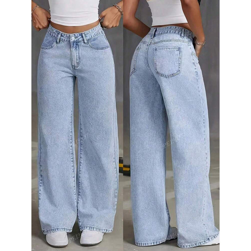 Women's High Waist Straight Leg Jeans