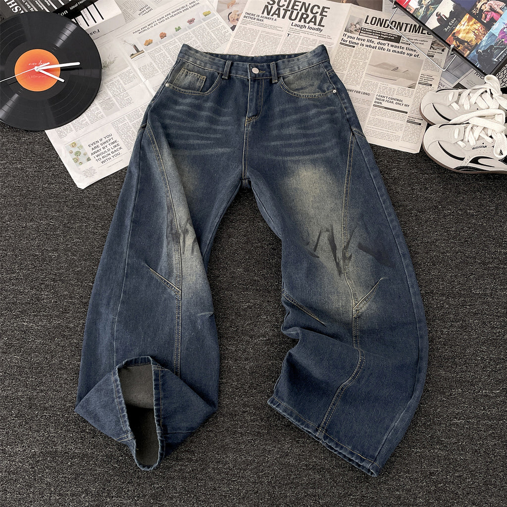 Vintage Washed retro-shaped jeans