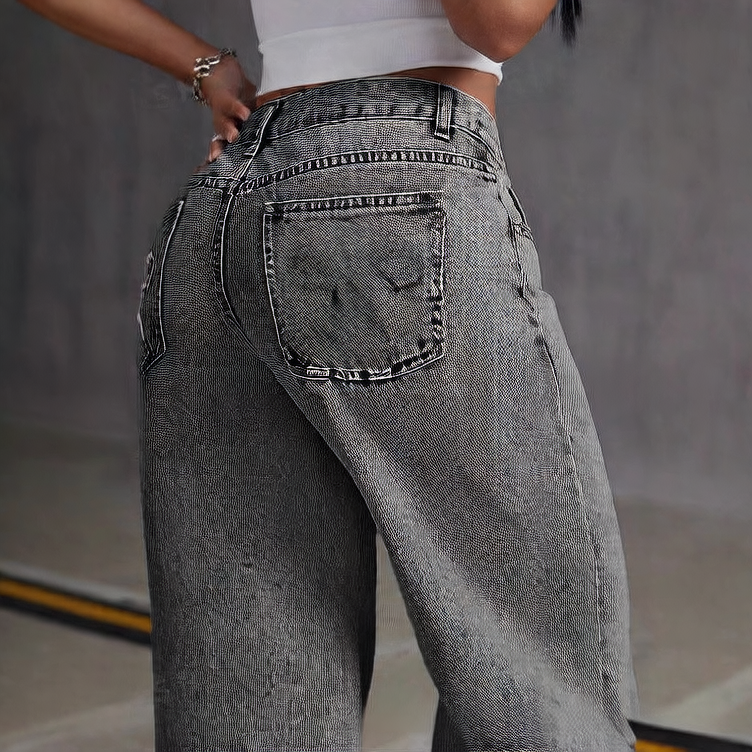 Bows embroidered jeans for men and women