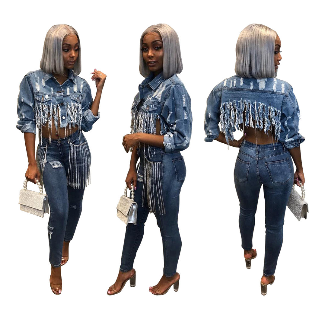 Sexy Fashion Women's Jacket Short Denim Top