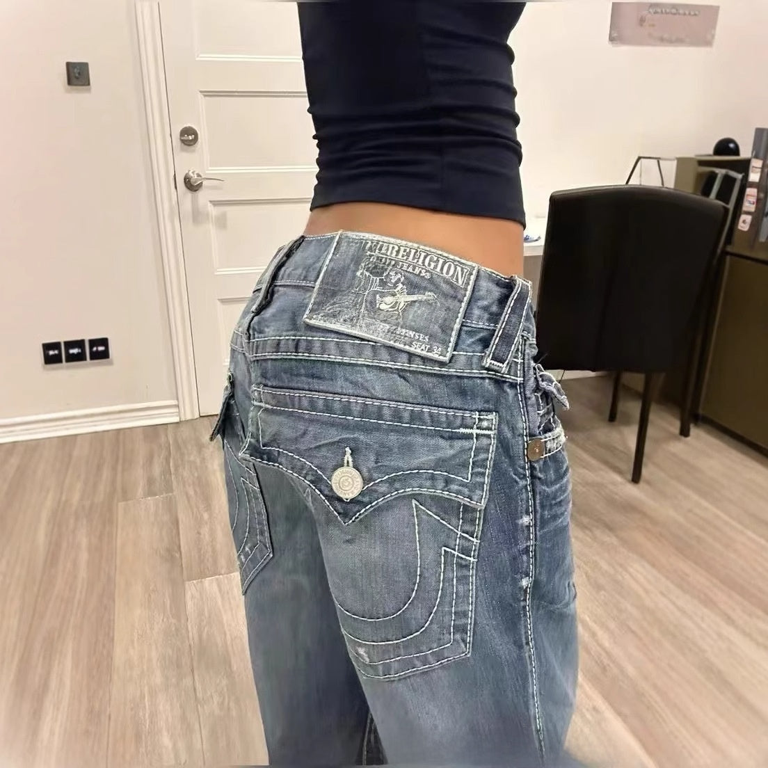 Fashion Straight Leg Denim Jeans
