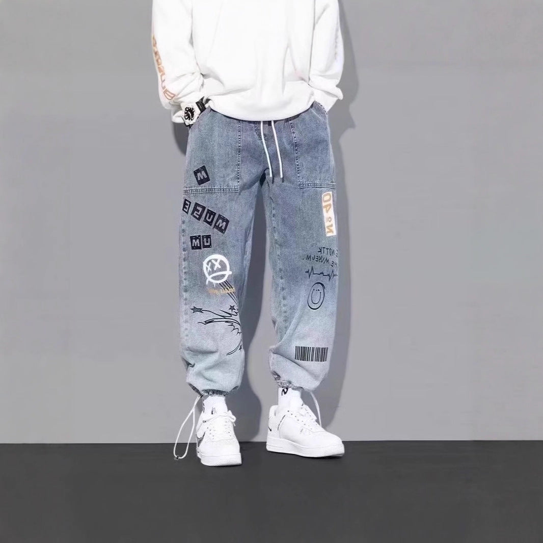 Summer New Letter Print Jeans