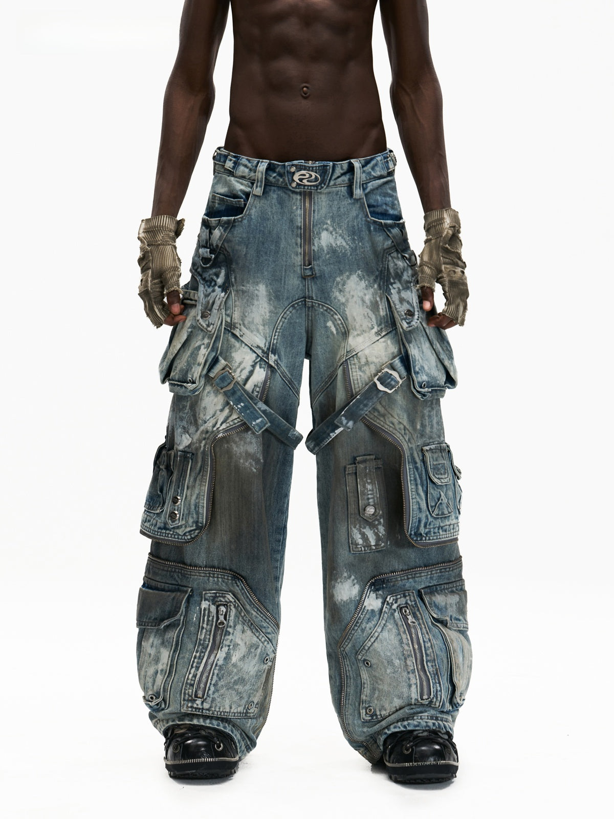 Trendy graffiti and stained Doodle jeans