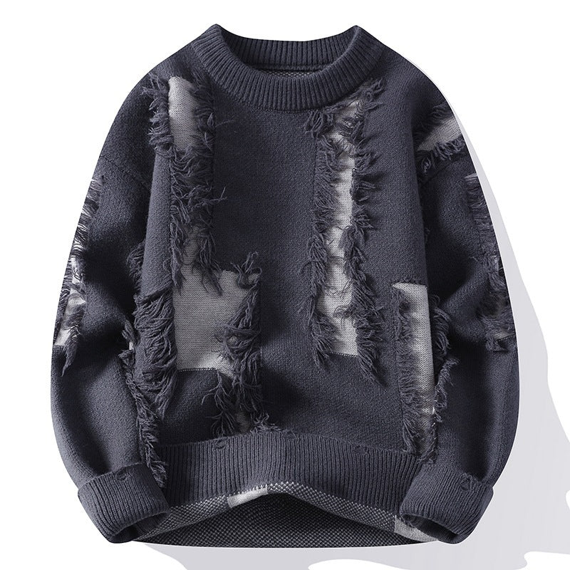 Mens Sweater Casual Loose Fit Knitwear