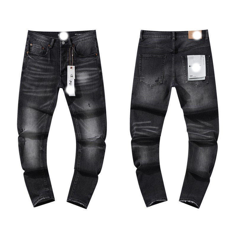 Men's Slim Fit Distressed Cotton Jeans
