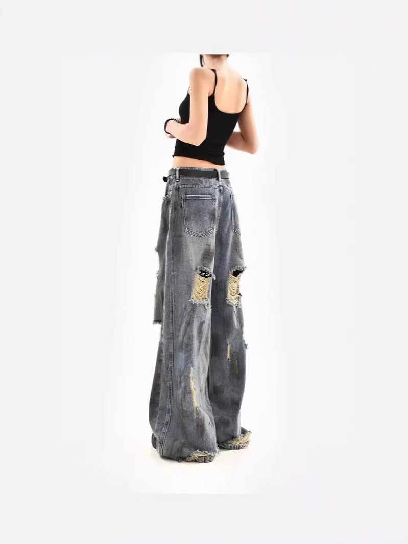 Wasteland Style Distressed Women Jeans