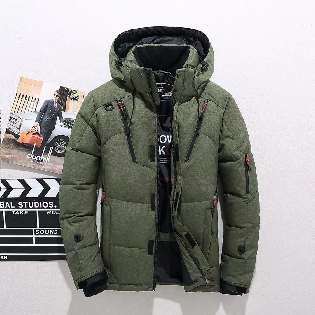 Men's Short Down Jacket Winter Casual Outdoor Thickened Hooded Coat
