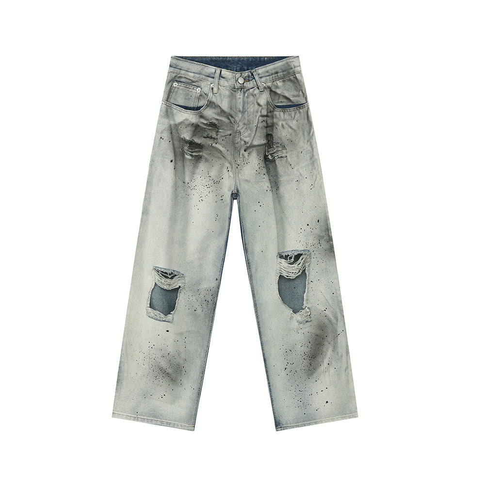 American-style high street ripped jeans