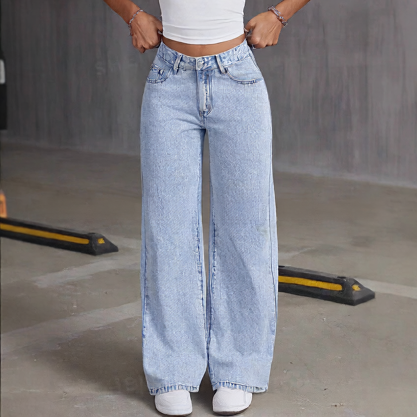 Bows embroidered jeans for men and women