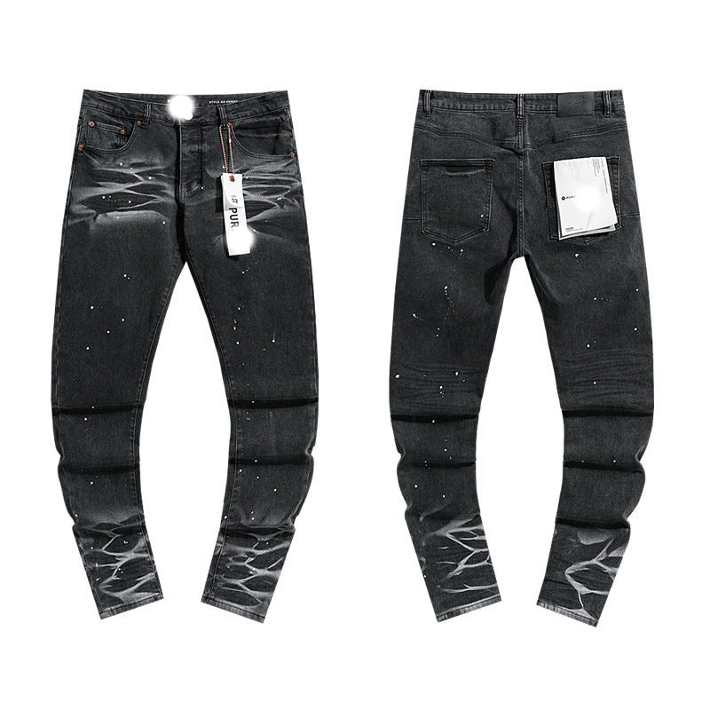 Men's Slim Fit Distressed Cotton Jeans
