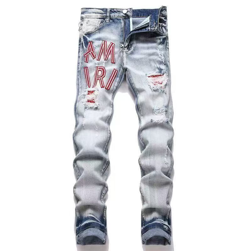 Amiri Distressed Patch Jeans