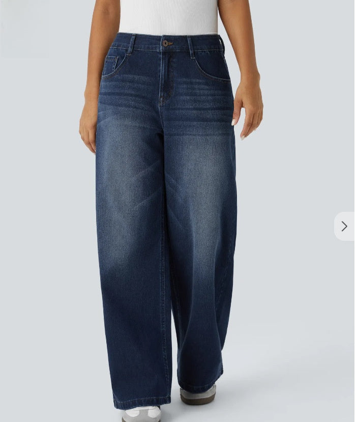 Retro Wide Leg Baggy Jeans