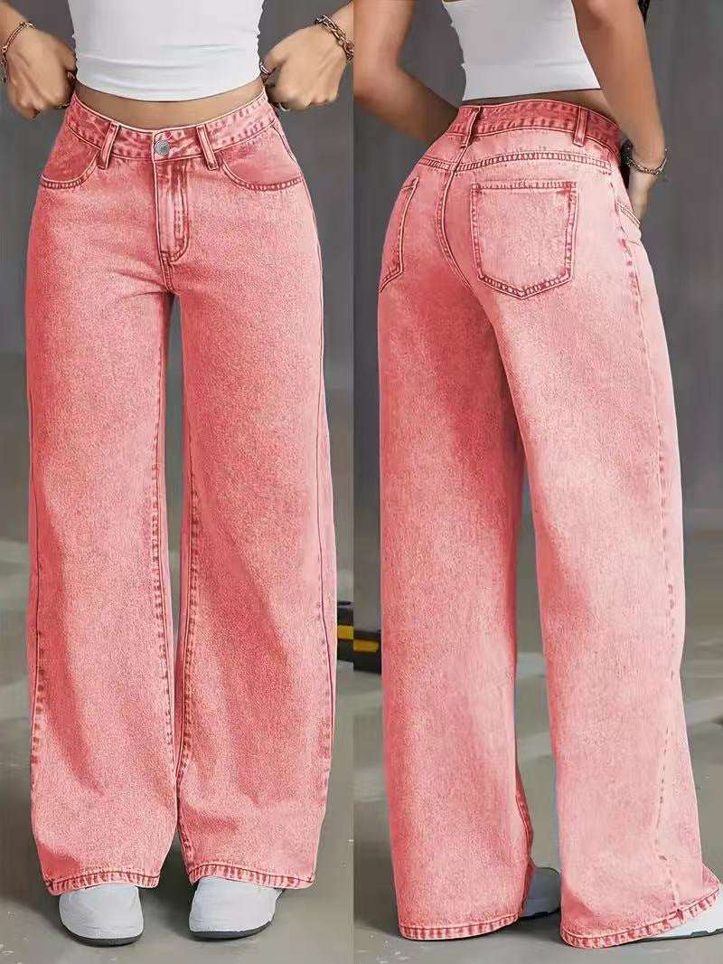 Women's High Waist Straight Leg Jeans