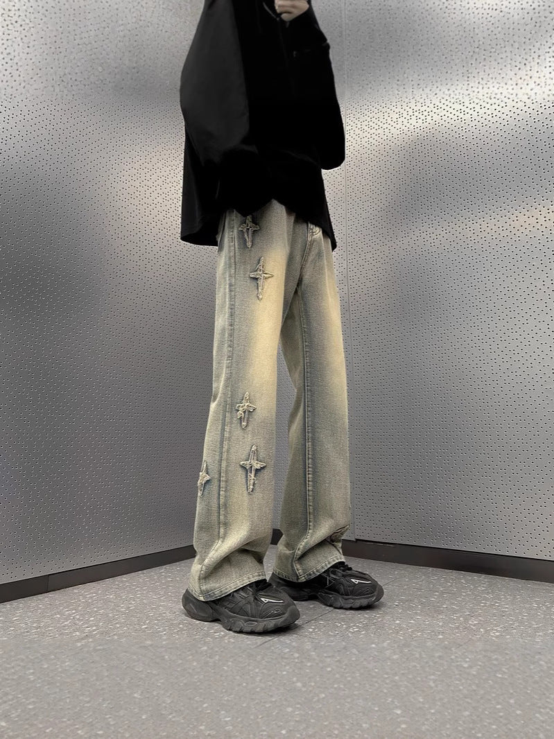 Embroidered flared jeans