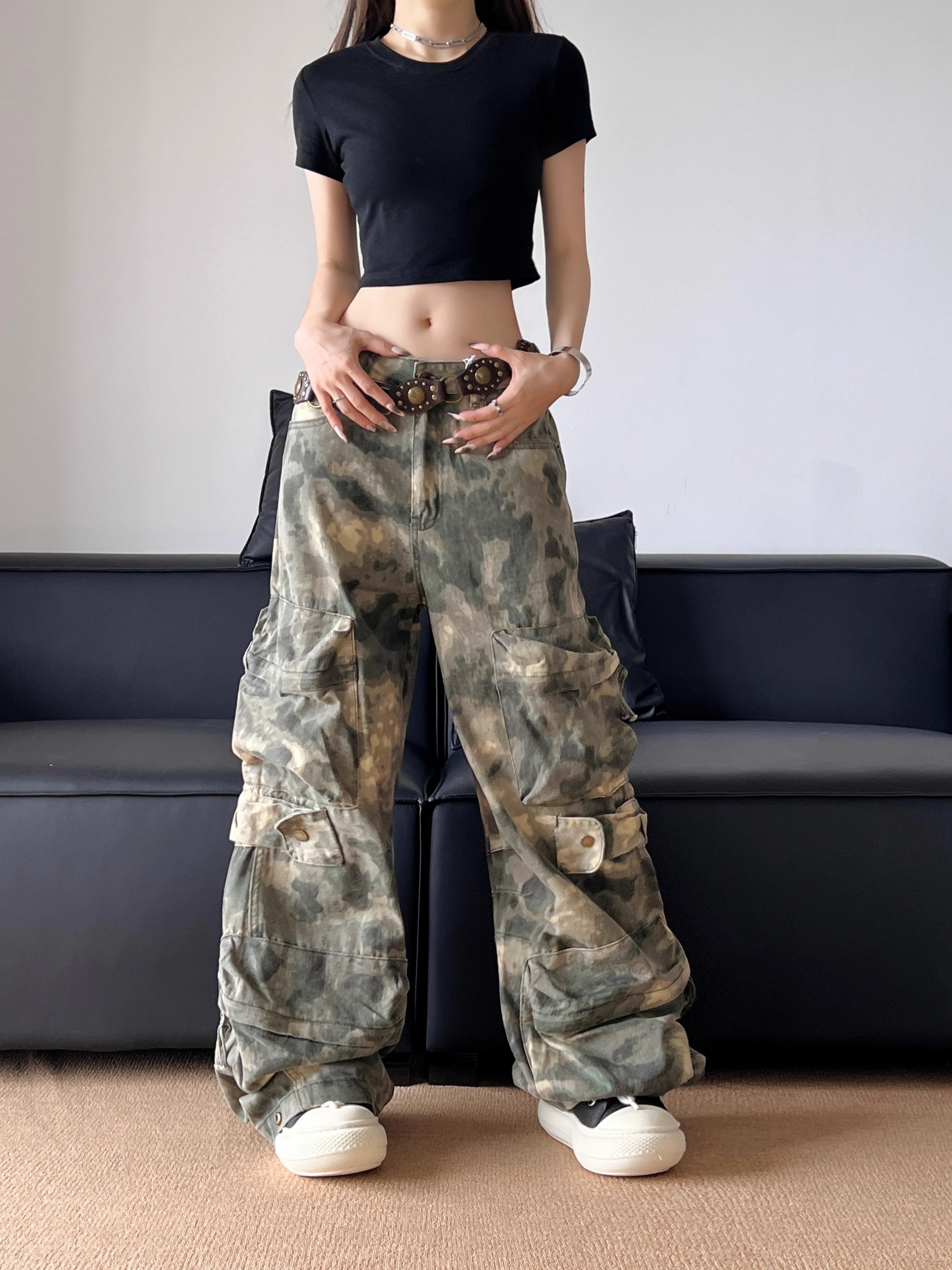 American Retro Camouflage Cargo Pants