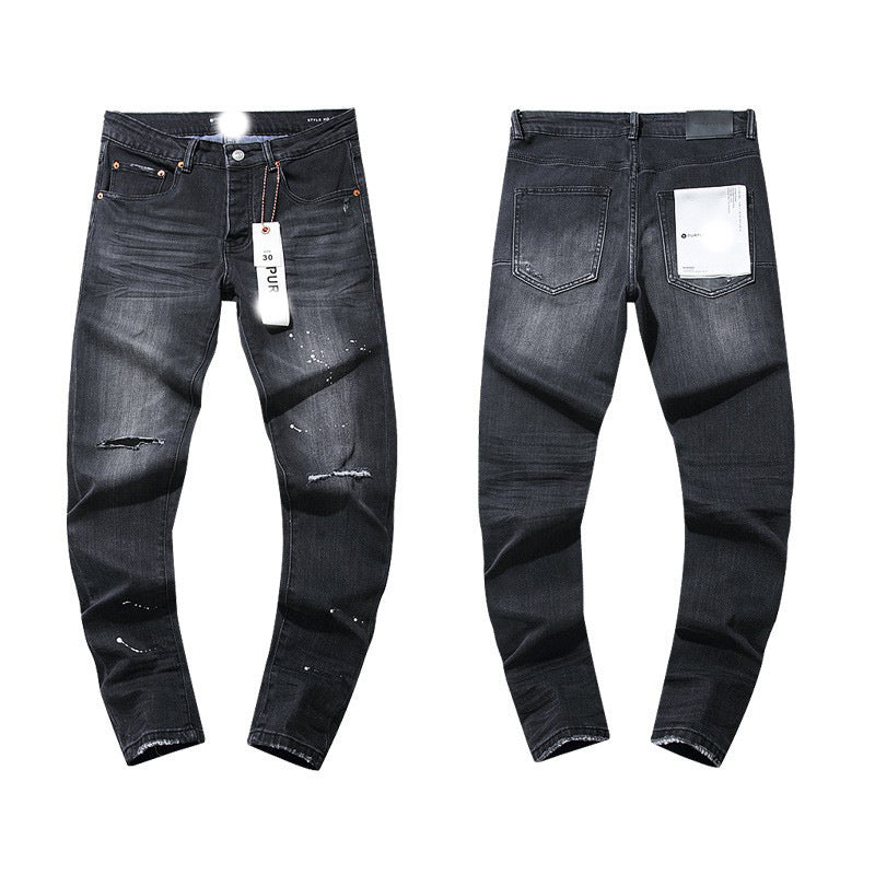Men's Slim Fit Distressed Cotton Jeans