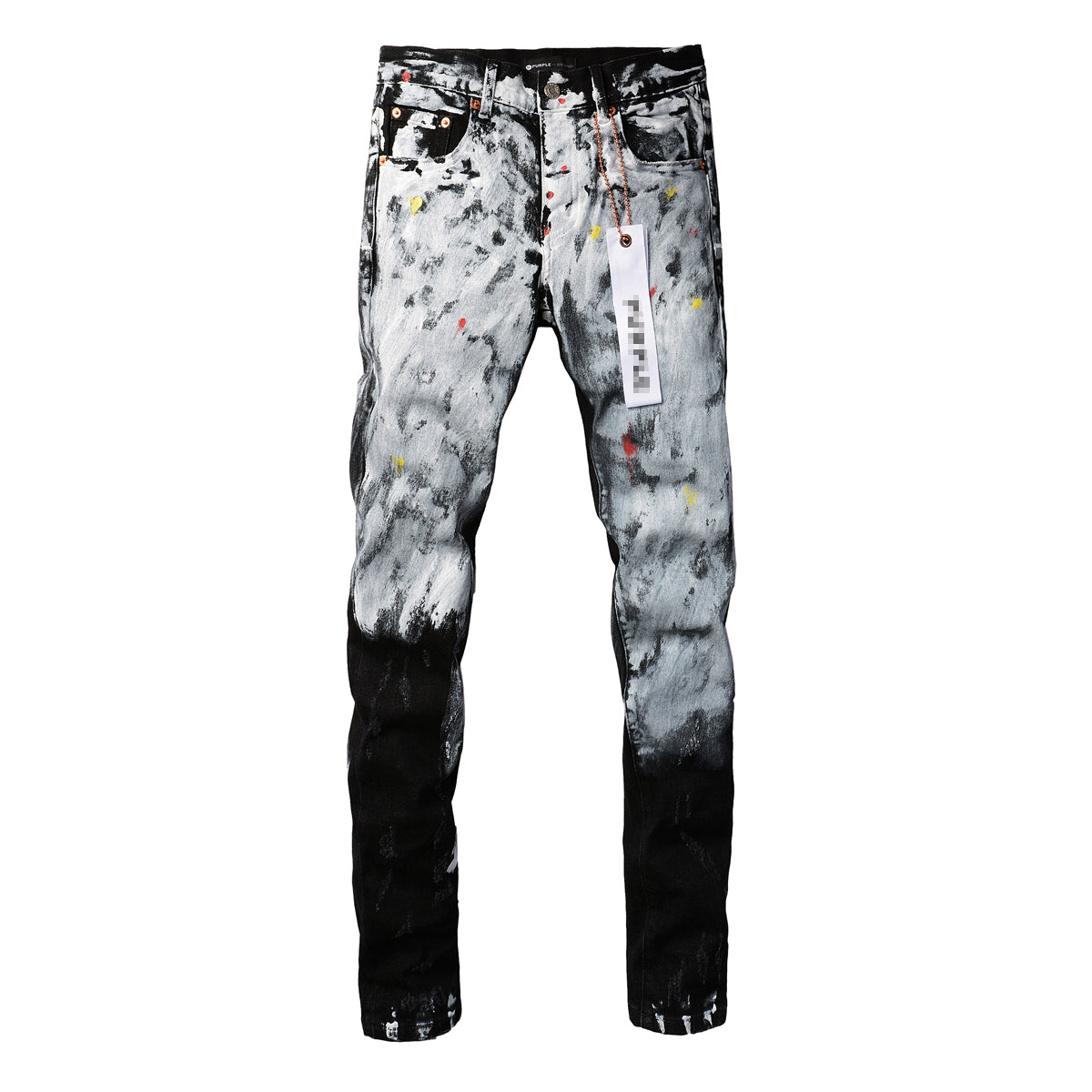 Purple Brand Hole-punched oil painting jeans