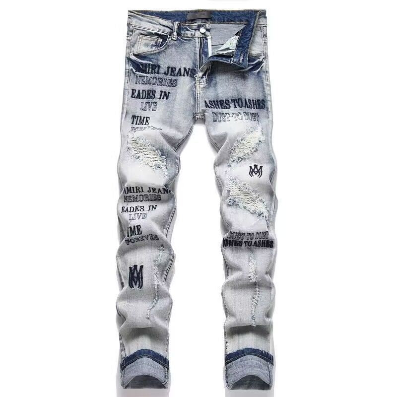 Amiri Distressed Patch Jeans
