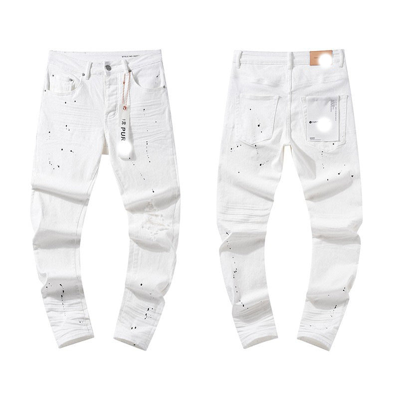 Men's Slim Fit Distressed Cotton Jeans