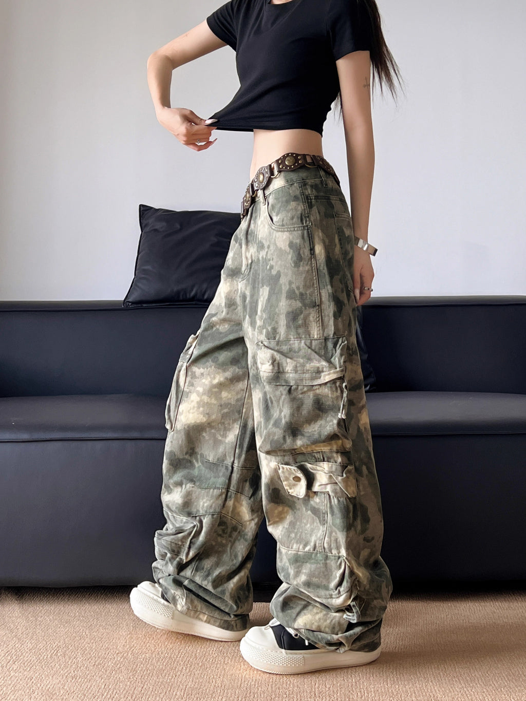 American Retro Camouflage Cargo Pants