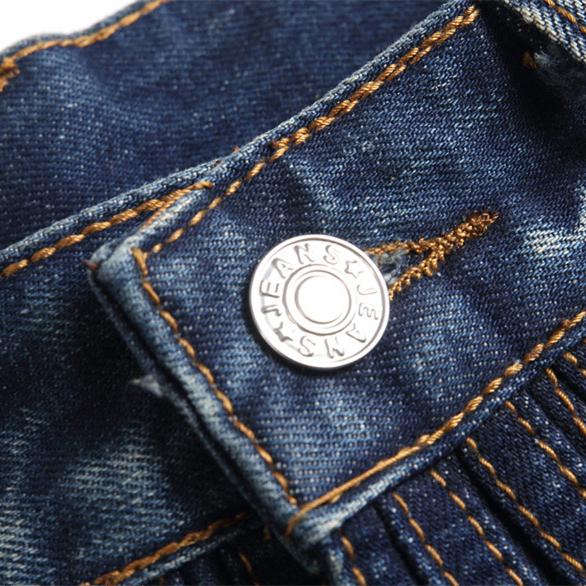 Seamed straight-leg denim jeans