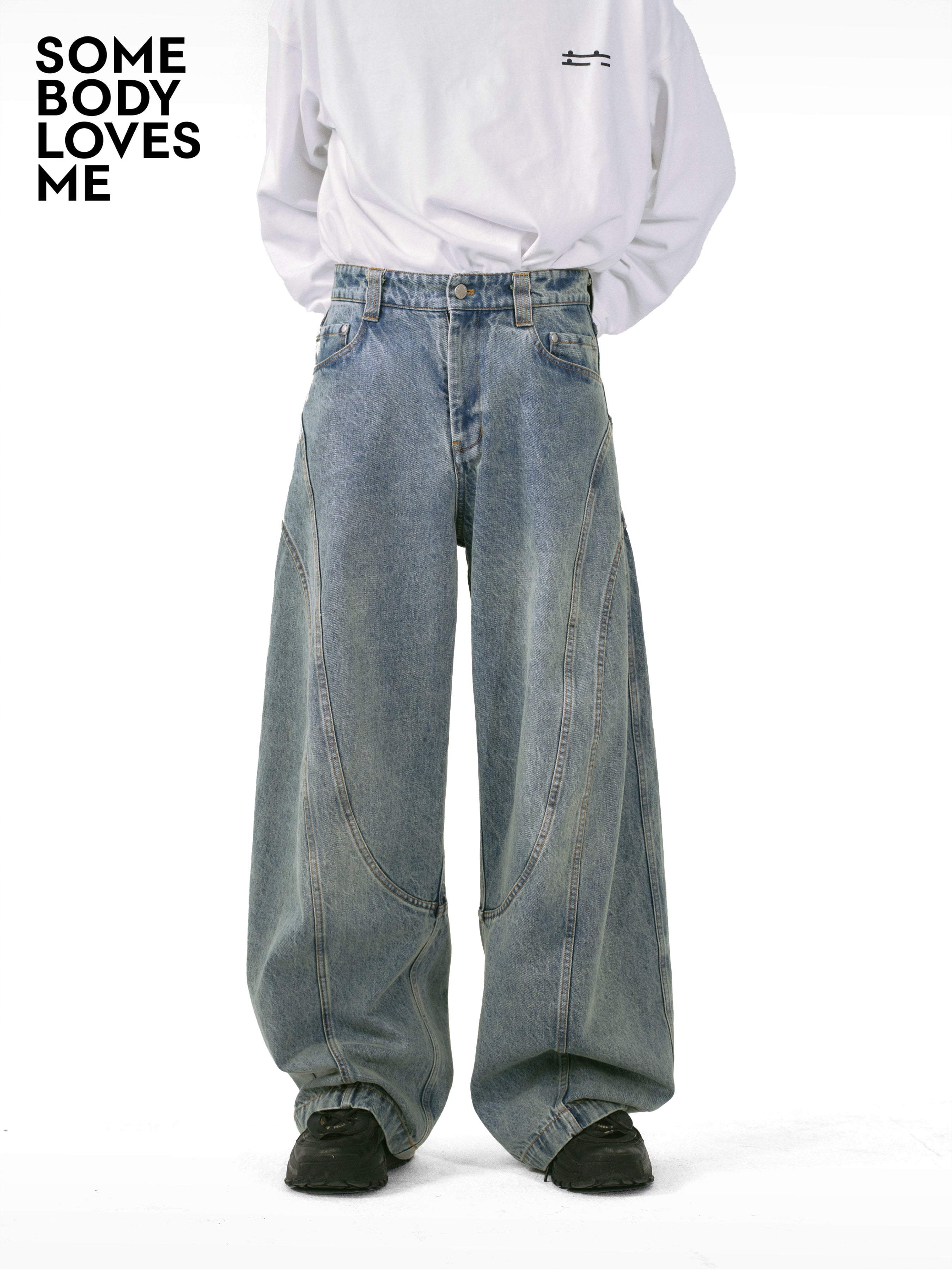 Ultra-Loose Heavy-Duty Washed Baggy Jeans